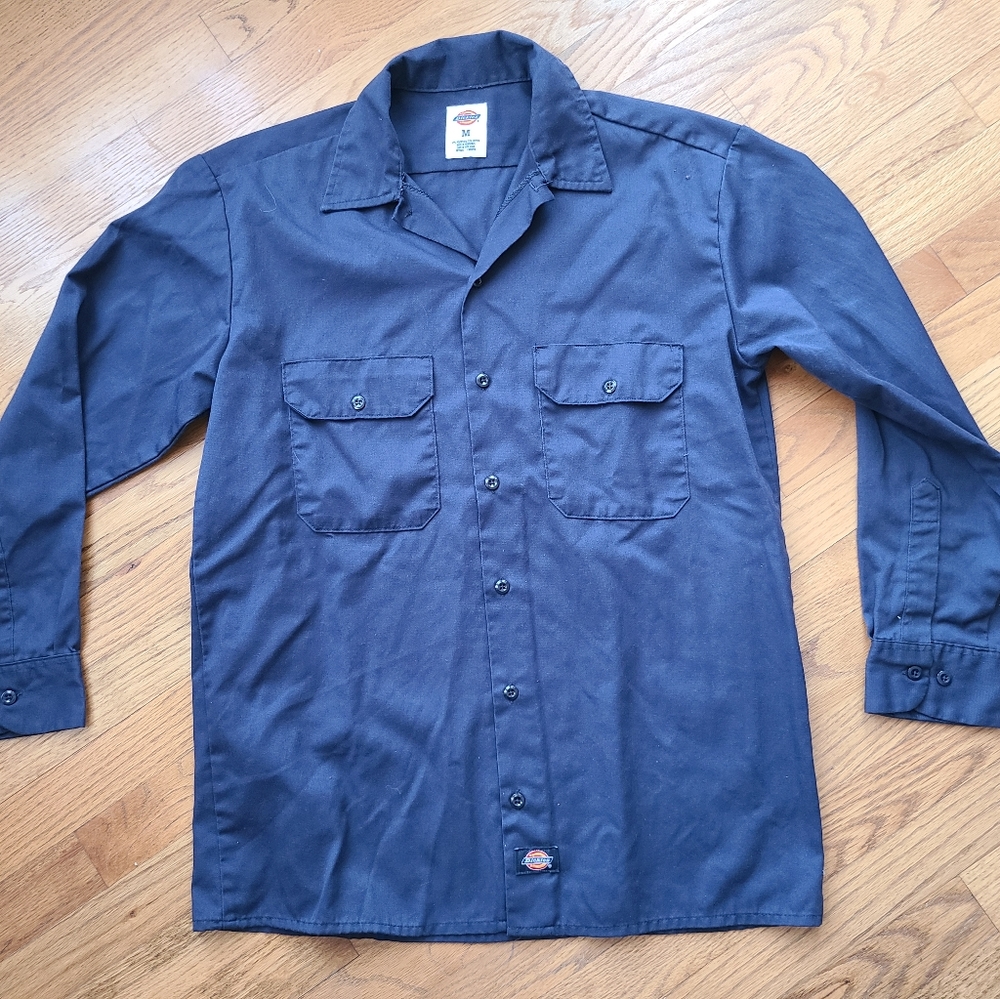 Men's Long Sleeve Work Shirt (Navy)
